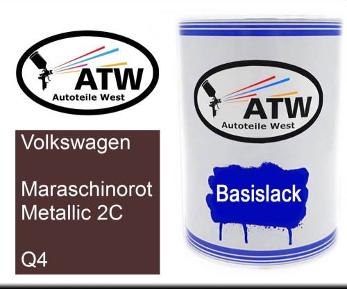 Volkswagen, Maraschinorot Metallic 2C, Q4: 500ml Lackdose, von ATW Autoteile West.